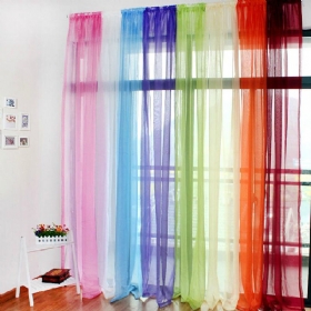100 X 200cm Ημιδιαφανές Διάφανο Τούλι Voile Organdy Κουρτίνα Παράθυρο Πόρτας Προθάλαμος Διακόσμηση Δωματίου