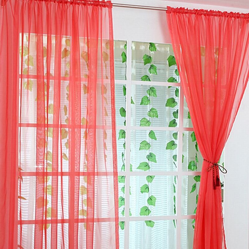 100 X 200cm Ημιδιαφανές Διάφανο Τούλι Voile Organdy Κουρτίνα Παράθυρο Πόρτας Προθάλαμος Διακόσμηση Δωματίου