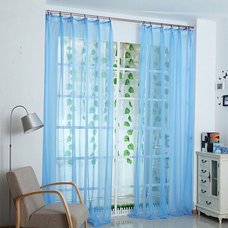 100 X 200cm Ημιδιαφανές Διάφανο Τούλι Voile Organdy Κουρτίνα Παράθυρο Πόρτας Προθάλαμος Διακόσμηση Δωματίου
