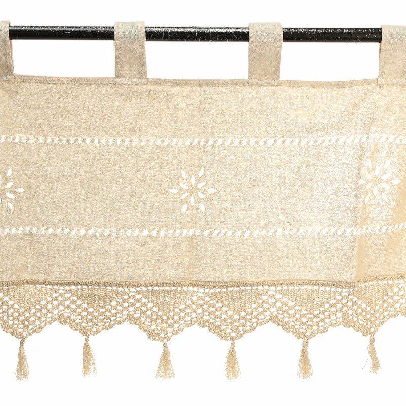 150x45 cm Country Style Γαλλικό Βαμβακερό Λινό Κέντημα Κουρτίνα Καφέ Κουζίνας Σπιτιού