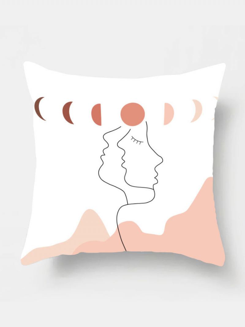 1pc Moon Simple Printing Μαξιλαροθήκη Διακόσμηση Σπιτιού Καναπές Σαλονιού Κάλυμμα Μαξιλαριού Για Ριχτάρι Αυτοκινήτου
