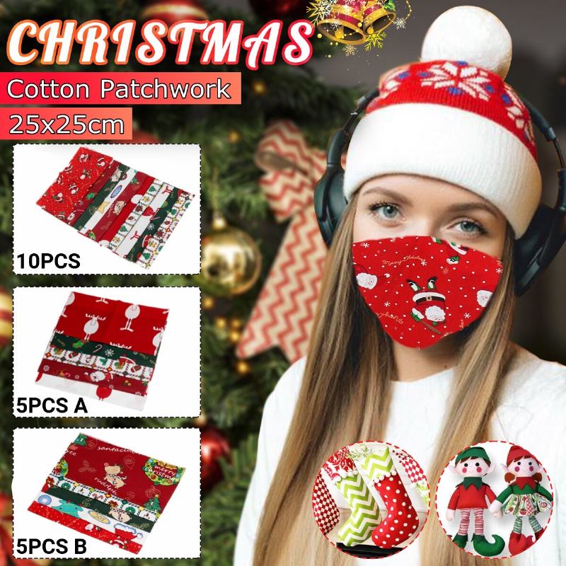 5/10pcs Cartoon Christmas Series Twill Βαμβακερό Ύφασμα Diy Χειροποίητο Patchwork Ραπτικής