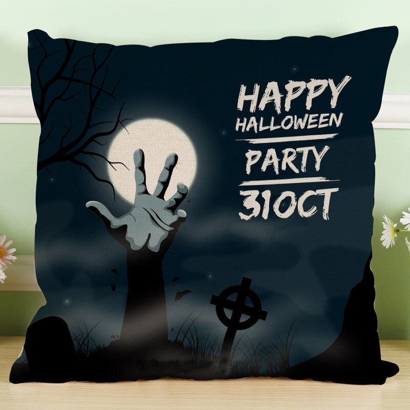 Crazy Halloween Theme Pumpkin Fashion Βαμβακερή Μαξιλαροθήκη Καναπέ Μαξιλάρι Δώρο
