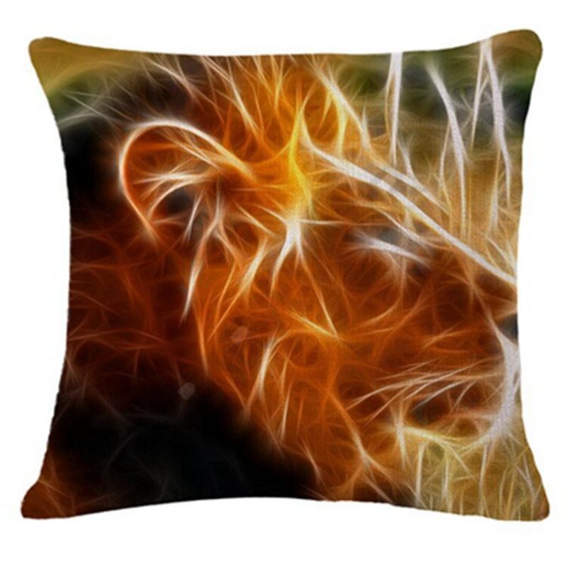 Honana 45x45cm Διακόσμηση Σπιτιού 3d Animal Fluorescence 6 Προαιρετικά Μοτίβα Βαμβακερή Λινή Μαξιλαροθήκη
