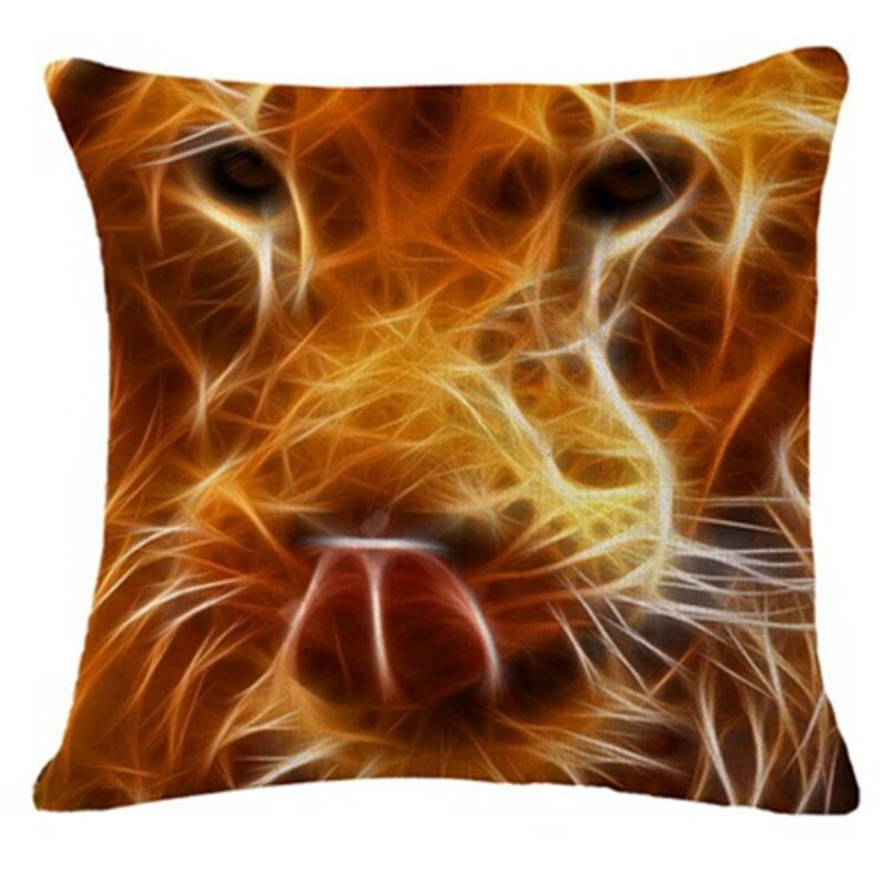 Honana 45x45cm Διακόσμηση Σπιτιού 3d Animal Fluorescence 6 Προαιρετικά Μοτίβα Βαμβακερή Λινή Μαξιλαροθήκη