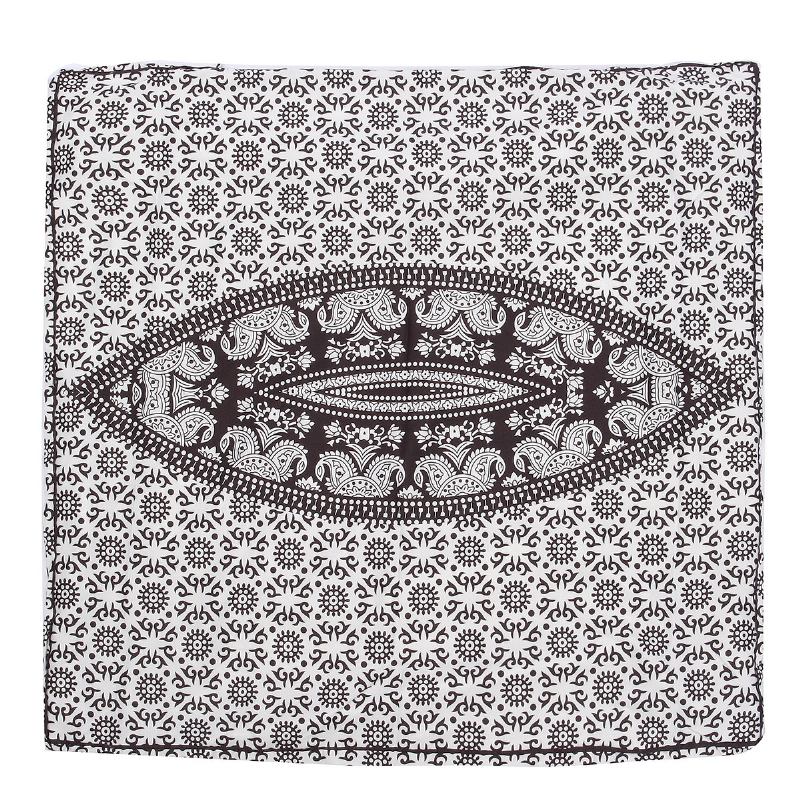 Κάλυμμα Καθίσματος Μαξιλαριού Δαπέδου Mandala Indian Bohemian Elephant Με Τετράγωνο Μαξιλάρι