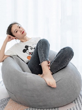 Καλύμματα Καρέκλας Big Bean Bag 90x110cm Με Κάλυμμα Από Λινό Τσέπης Bag Για Ενήλικες Σπίτι Εσωτερικού Χώρου Φασολιών