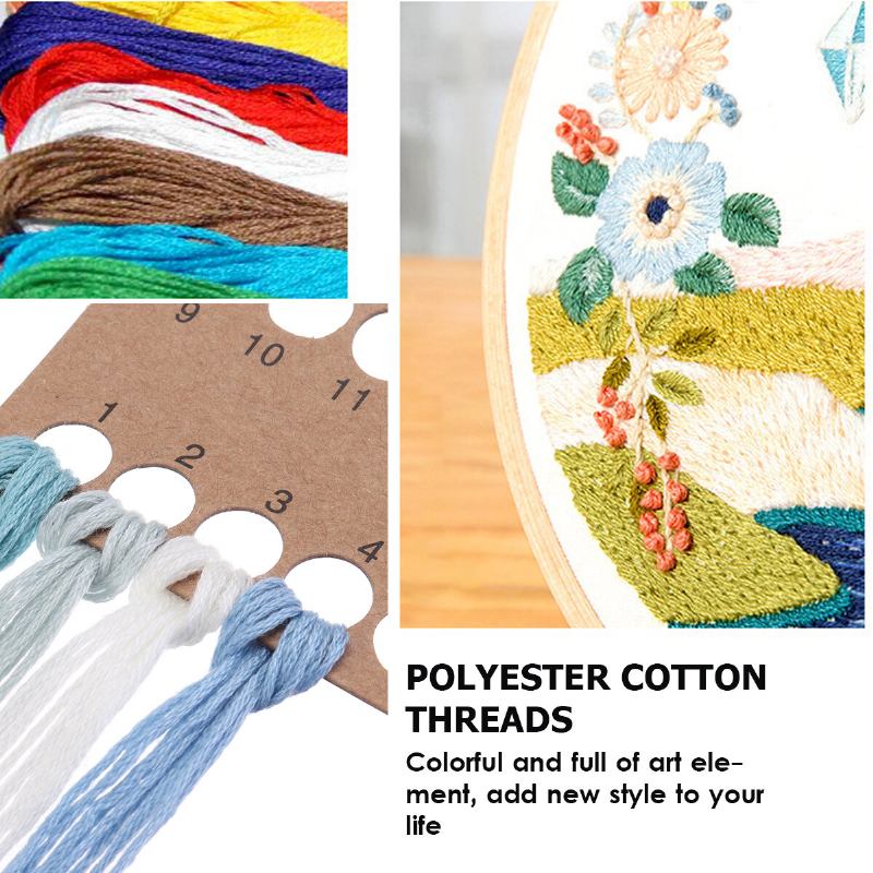 Κέντημα Starter Kit With Pattern Full Range Kit Embroidery Cloths Color Threadles Needles