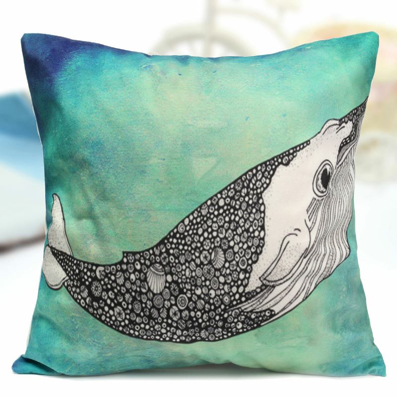 Κουκουβάγια Bird Fish Βαμβακερή Βελούδινη Μαξιλαροθήκη Κάλυμμα Μαξιλαριού Μέσης Διακόσμηση Καναπέ Σπιτιού