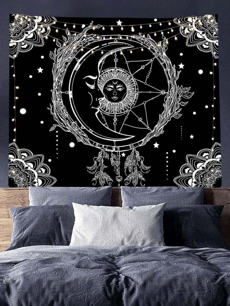 Sun Moon Mandala Ταπετσαρία Με Μοτίβο Ταπετσαρίες Τοίχου Διακόσμηση Σαλονιού Κρεβατοκάμαρας