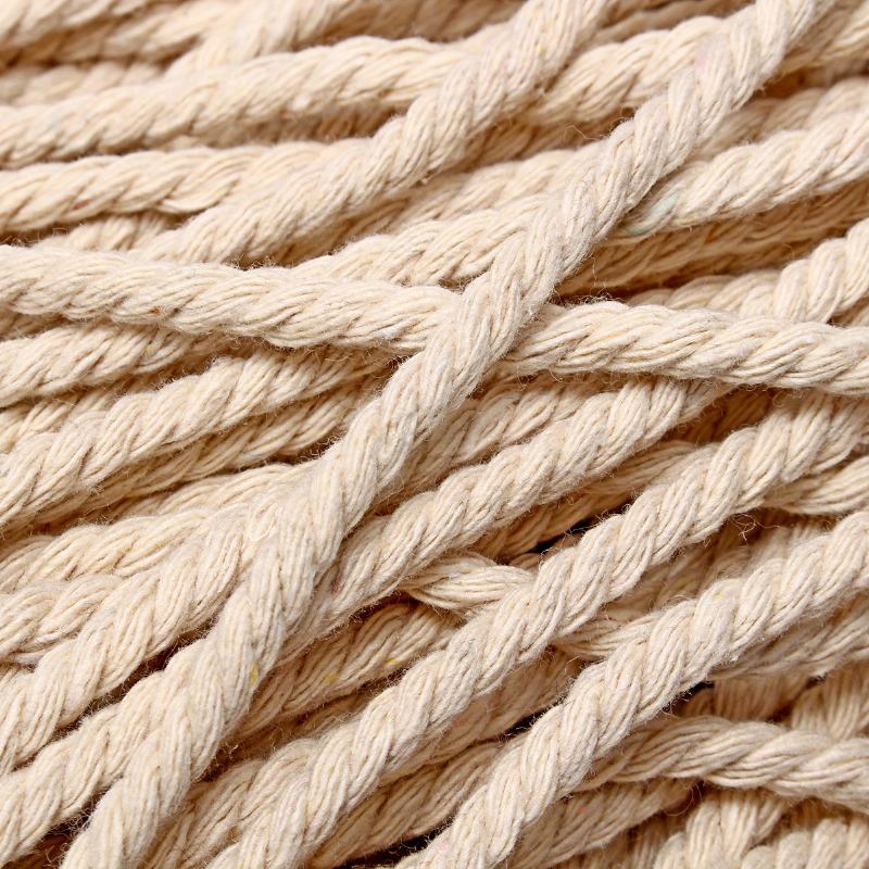 Σχοινί Macrame 4/5/6mm Φυσικό Μπεζ Βαμβακερό Στριφτό Κορδόνι Artisan Hand Craft New