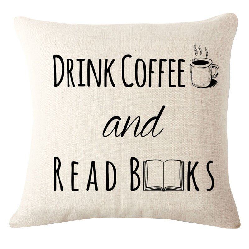 Θέμα Coffee Books Θήκη Μαξιλαριού Καρέκλα Καναπέ Κάθισμα Πλάτη Μαξιλάρι Κάλυμμα Σπιτιού Διακόσμηση