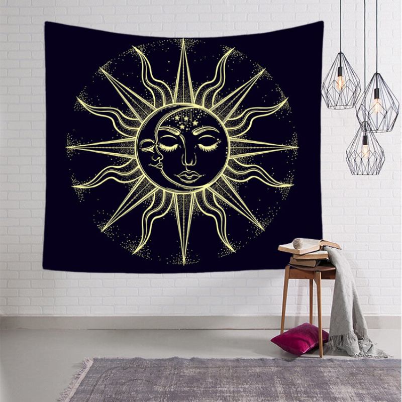 Vintage Bohemian Tarot Tapestry Ταπετσαρία Σαλόνι Υπνοδωμάτιο Κρεμαστό Τοίχου Art Decor