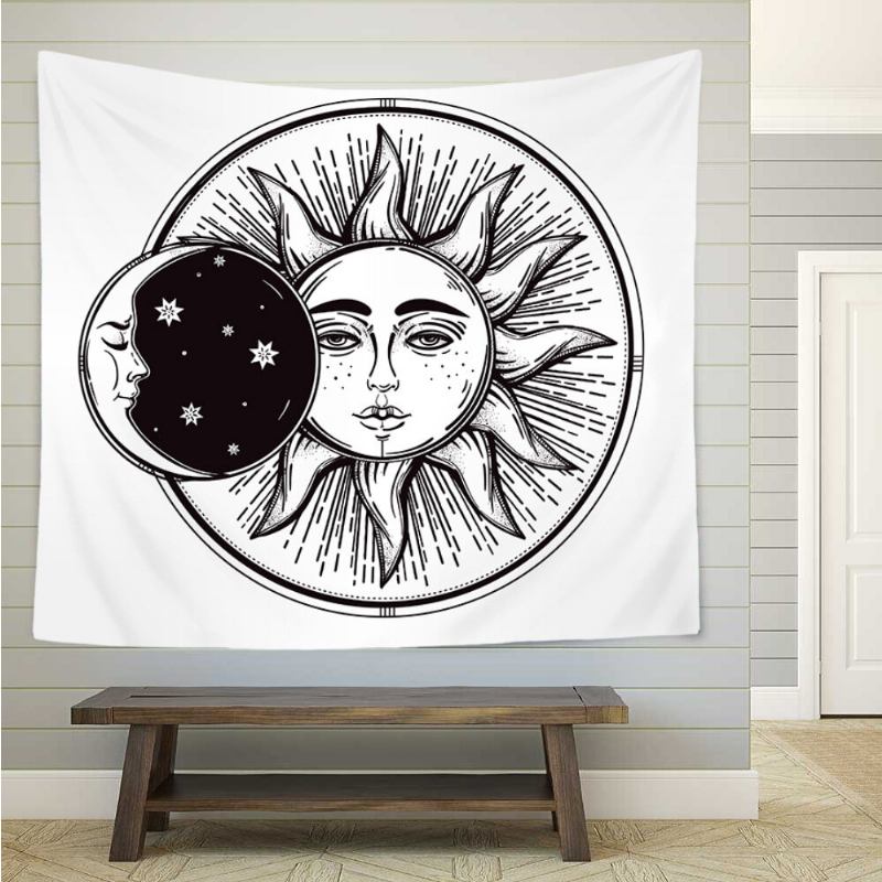 Vintage Bohemian Tarot Tapestry Ταπετσαρία Σαλόνι Υπνοδωμάτιο Κρεμαστό Τοίχου Art Decor