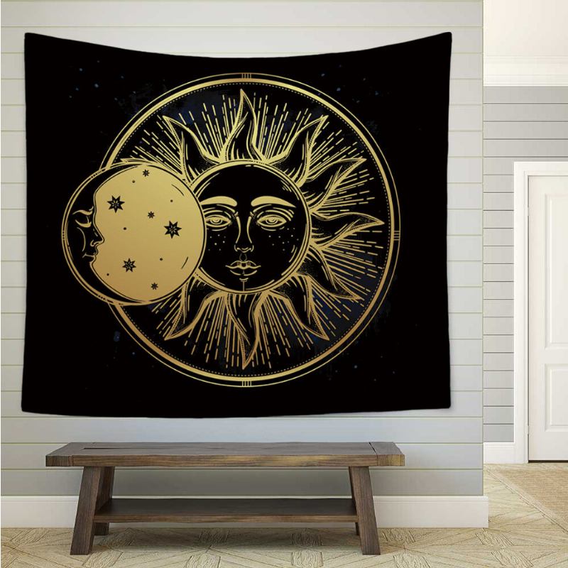 Vintage Bohemian Tarot Tapestry Ταπετσαρία Σαλόνι Υπνοδωμάτιο Κρεμαστό Τοίχου Art Decor