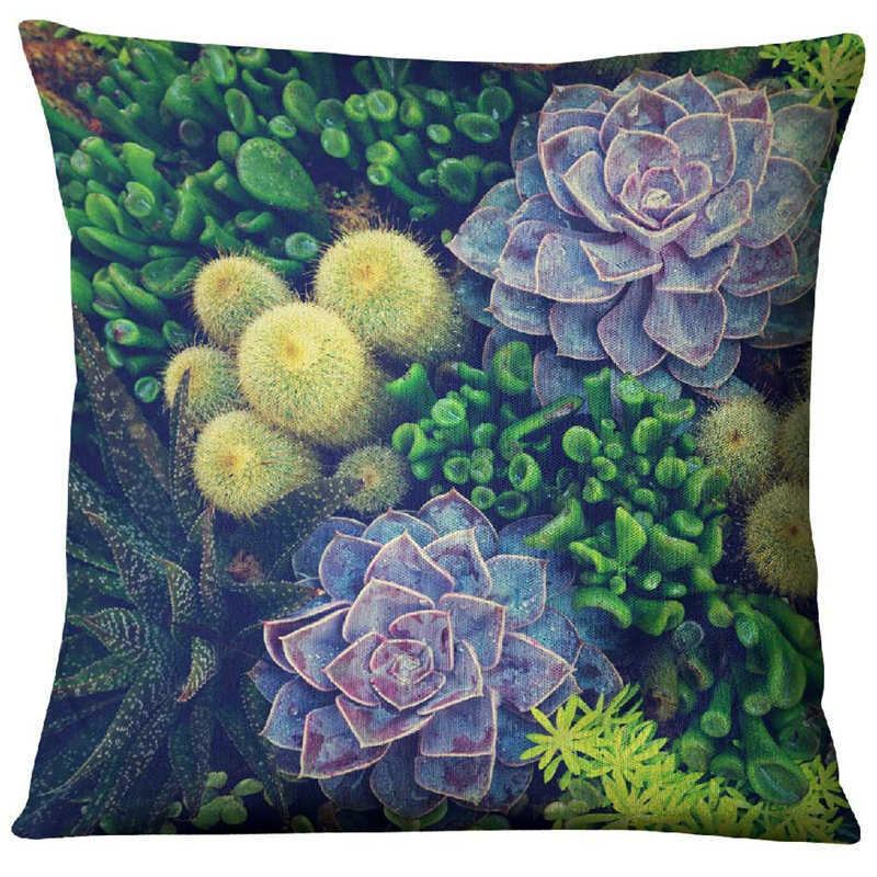Χυμώδες Cactus Λινά Μαξιλαροθήκη Home Υφασμάτινο Καναπέ Desert Green Cushion