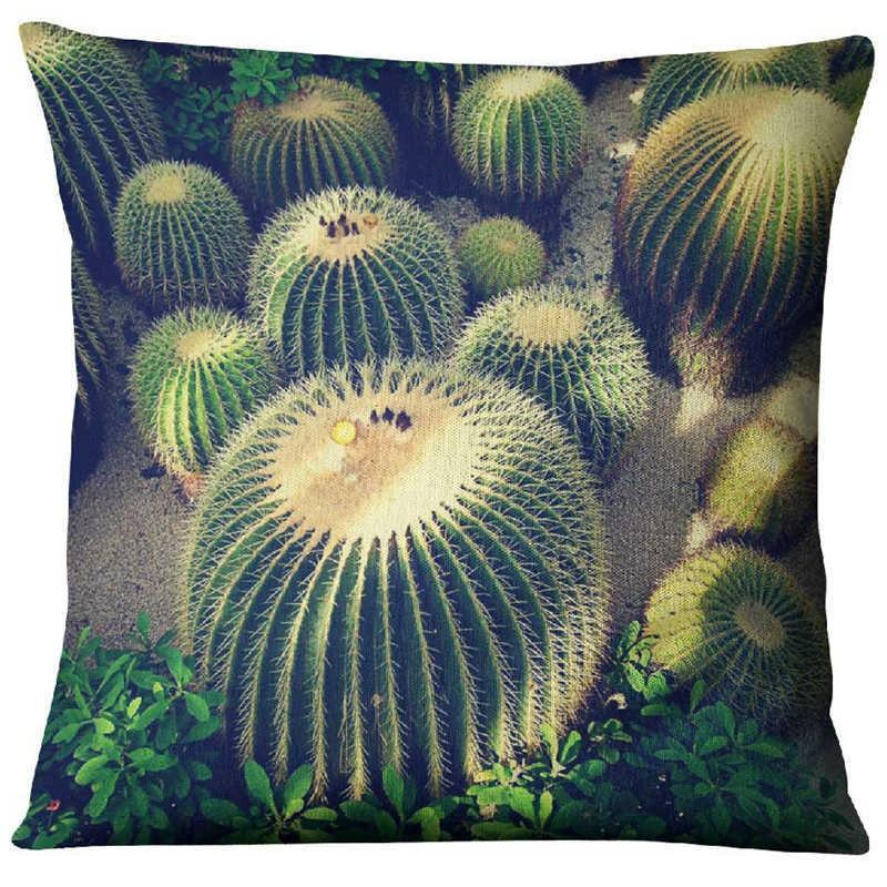 Χυμώδες Cactus Λινά Μαξιλαροθήκη Home Υφασμάτινο Καναπέ Desert Green Cushion