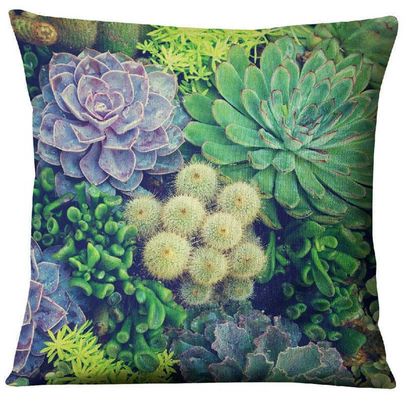Χυμώδες Cactus Λινά Μαξιλαροθήκη Home Υφασμάτινο Καναπέ Desert Green Cushion