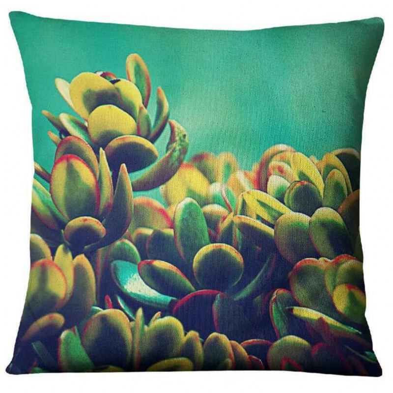 Χυμώδες Cactus Λινά Μαξιλαροθήκη Home Υφασμάτινο Καναπέ Desert Green Cushion