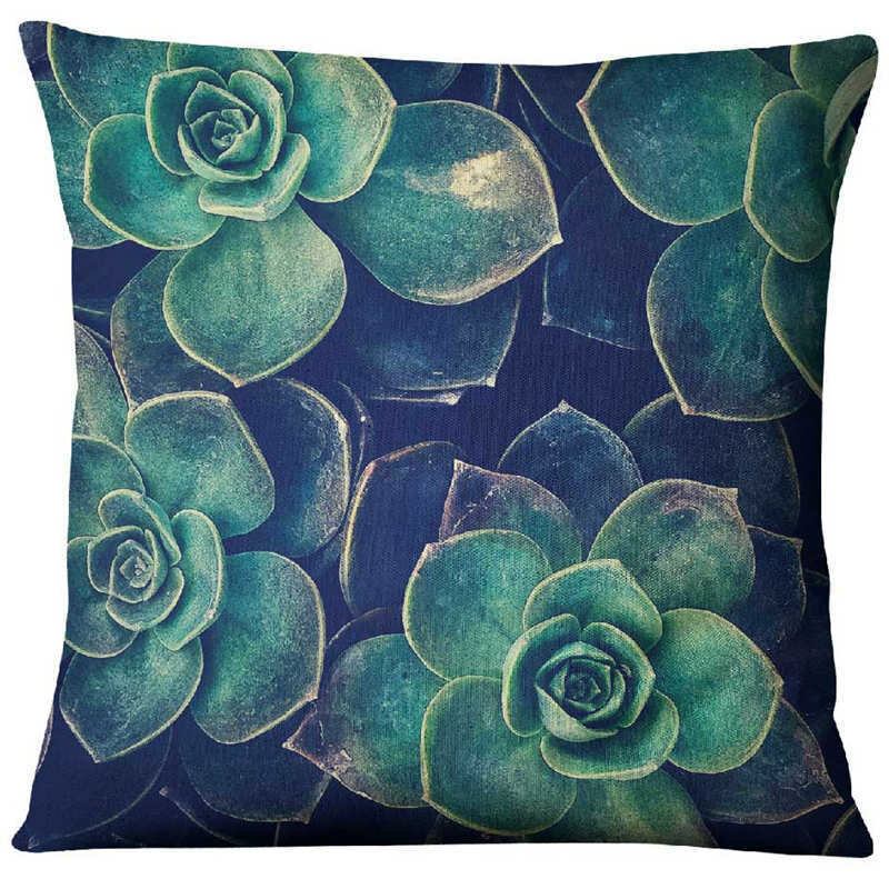 Χυμώδες Cactus Λινά Μαξιλαροθήκη Home Υφασμάτινο Καναπέ Desert Green Cushion