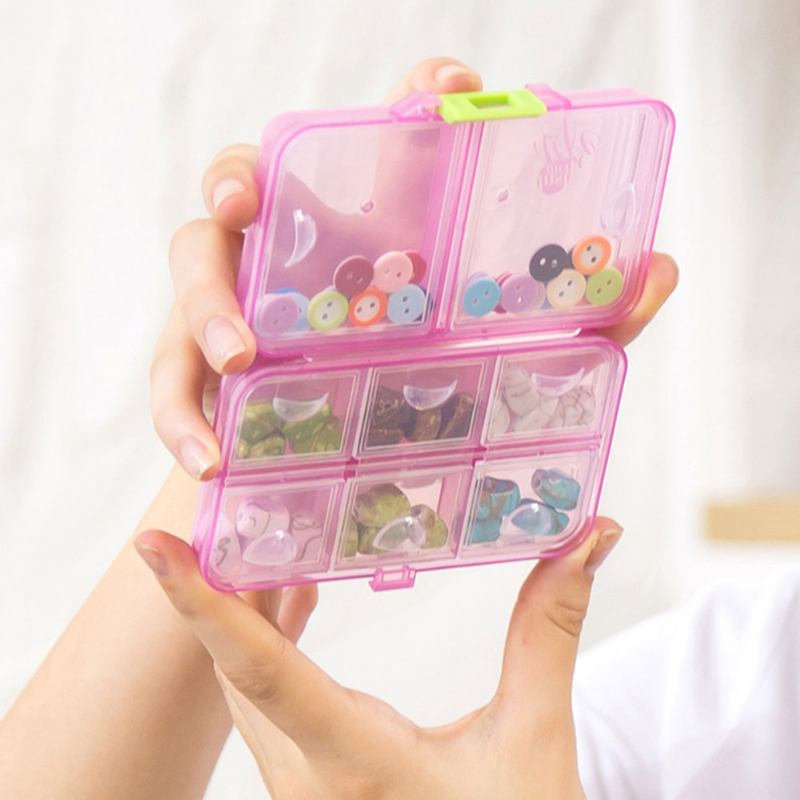 Φορητό Pc Pill Organizer Storage Box Μη Τοξικό Δοχείο 8 Θέσεις Για Ιατρική Κοσμήματα Easy Carrying Double Layers Dispenser 4 Colors