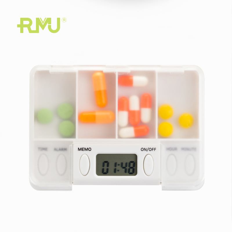 Ηλεκτρονικό Κουτί Χαπιών Υπενθύμισης Smart Pill Box Πολλαπλών Λειτουργιών Square 4 Grid