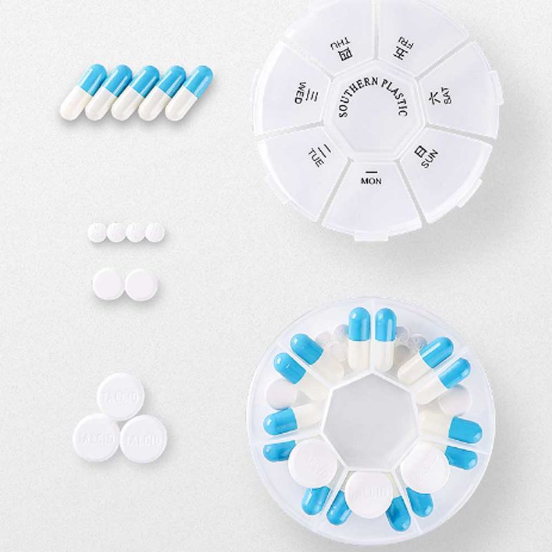 Weekly Clear Pill Organizer Μεγάλη Υπενθύμιση Φαρμάκου Για Ταξίδια Με 7 Διαμερίσματα
