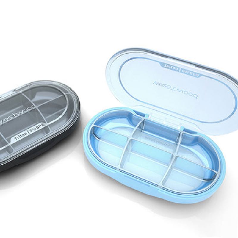Westwood Premium Travel Pill Organizer Θήκη Dust-proof 6 Compartments Φορητό Εβδομαδιαίο Κουτί Χαπιών Για Φαρμακευτική Αγωγή Βιταμίνη