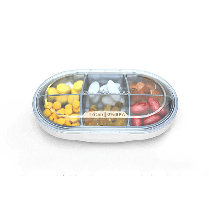 Westwood Premium Travel Pill Organizer Θήκη Dust-proof 6 Compartments Φορητό Εβδομαδιαίο Κουτί Χαπιών Για Φαρμακευτική Αγωγή Βιταμίνη
