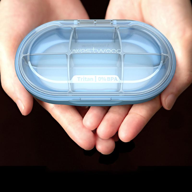 Westwood Tritan Bpa Δωρεάν Εβδομαδιαία Σφραγισμένο Κουτί Χαπιών Με Διαφανές 6 Θέσεις