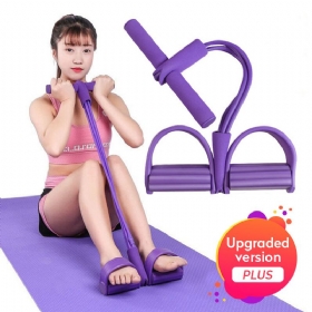 Newly 4 Tube Fitness Elastic Sit Up Τράβηγμα Σχοινιού Κοιλιακής Άσκησης Σπίτι Γυμναστήριο Αθλητικός Εξοπλισμός Προπόνησης Πεντάλ Αστραγάλου Έλξης