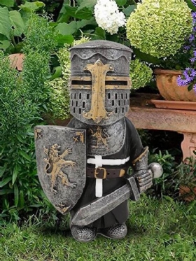 1 Pc Resin Knight Gnomes Κήπος Πόλεμος Άγαλμα Διακόσμηση Επιφάνειας Εργασίας Στολίδι Γλυπτό Στρατιώτης Μινιατούρα Φιγούρες Συλλογή Σπιτιού