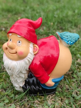 1pc Ρητίνη Gnome Dwarf Που Φλερτάρει Αγάλματα Με Λευκή Γενειάδα Σκυμμένο Για Να Εκθέσει Τον Κώλο Πουλί Διακοσμήσεις Γκαζόν Εσωτερικού Εξωτερικού Χώρου Χριστουγεννιάτικο Στολίδι