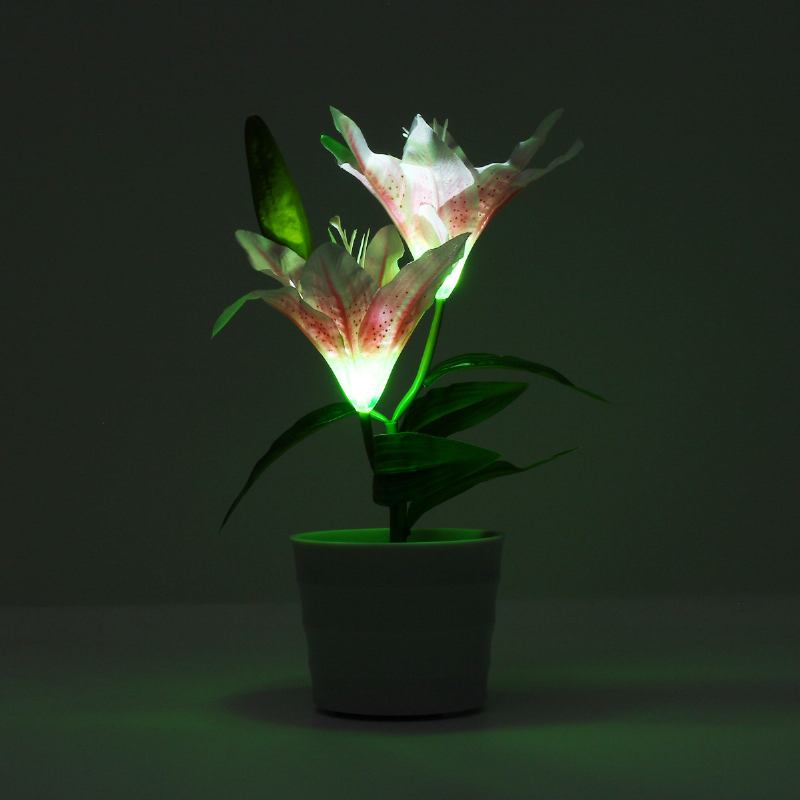 Led Solar Powered Lily Flower Stake Κήπος Αυλή Φως Τοπίο Εξωτερική Διακόσμηση