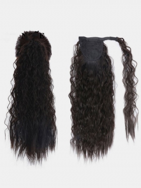 11 Χρώματα Corn Perm Extensions Αλογοουρά Αφράτη Μακριά Σγουρή Περούκα