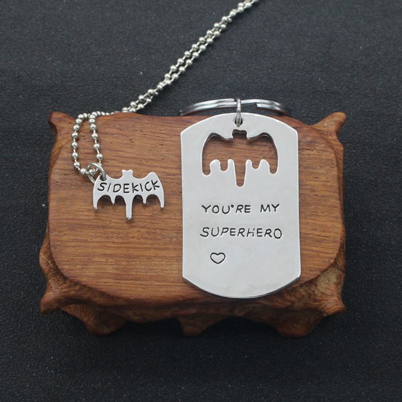 Δημιουργικό Κοστούμι Κολιέ Με Μπρελόκ Με You're My Superhero Letters Κομψό Σετ Αξεσουάρ Κρεμαστό Κόσμημα Από Συμπαγές Κράμα Δώρο Για Πατέρα
