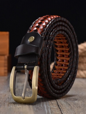 Jassy 105-125cm Ανδρική Δερμάτινη Χειροποίητη Vintage Περιστασιακή Πόρπη Με Κούφια Ζώνη