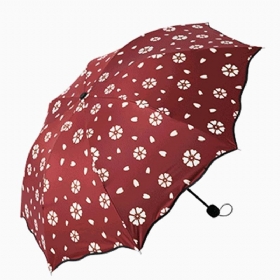 Creative Water Color Changing Umbrella Vinyl Tri-fold Sunshade Sun Anti-uv Sun