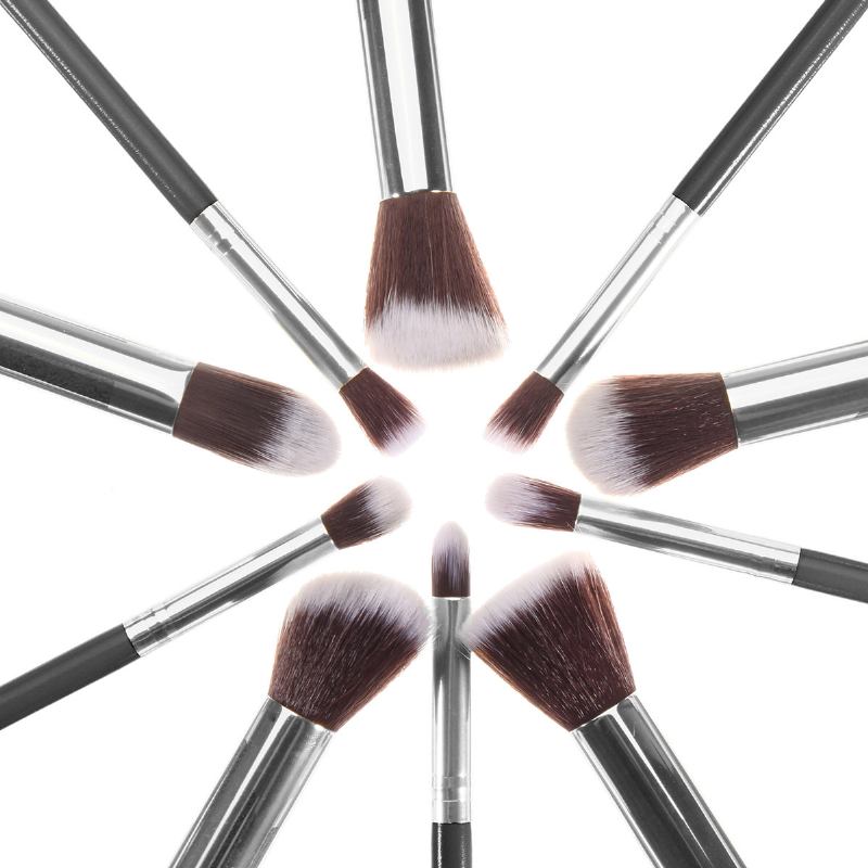 10 Τμχ Πινέλα Μακιγιάζ Σετ Cosmetic Foundation Eyeshadow Eyeliner Lip Powder Brush