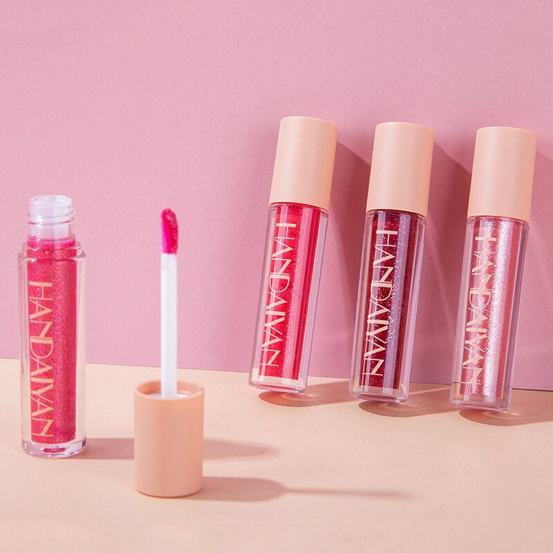 10 Χρώματα Glittering Lip Gloss Διαρκής Αδιάβροχο Αντικολλητικό Κύπελλο Diamond Pearlescent Lip Glaze