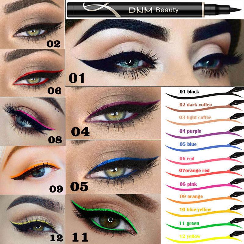 12 Χρώματα Liquid Eyeliner Pen Fluorescence Αδιάβροχο Στυλό Μακιγιάζ Ματιών Μακράς Διάρκειας