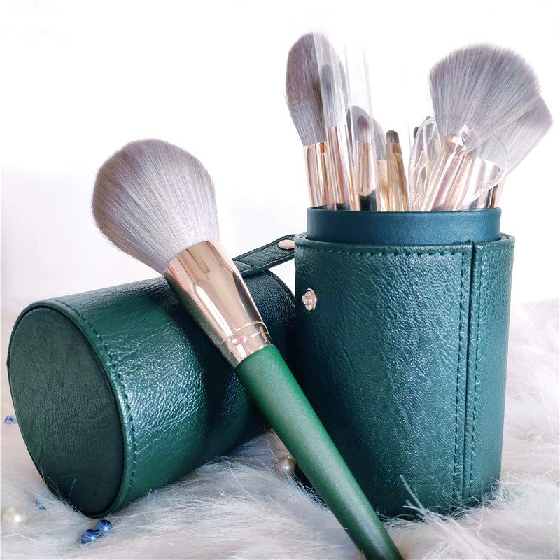 14 Τμχ Πινέλα Μακιγιάζ Σετ Καλλυντικό Foundation Powder Blush Eye Shadow Lip Blend Wooden Make Up Brush Tool Kit Maquiagem