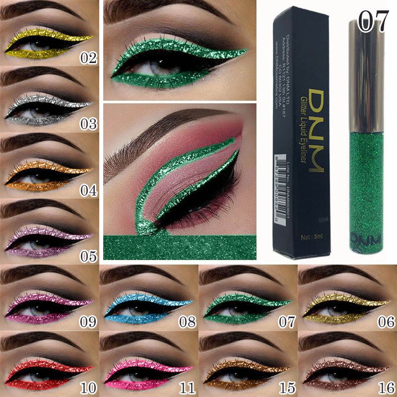 16 Χρώματα Γυαλιστερό Pearlescent Liquid Eyeliner Pen Metal Sequins Diamond Pen Eye Makeup