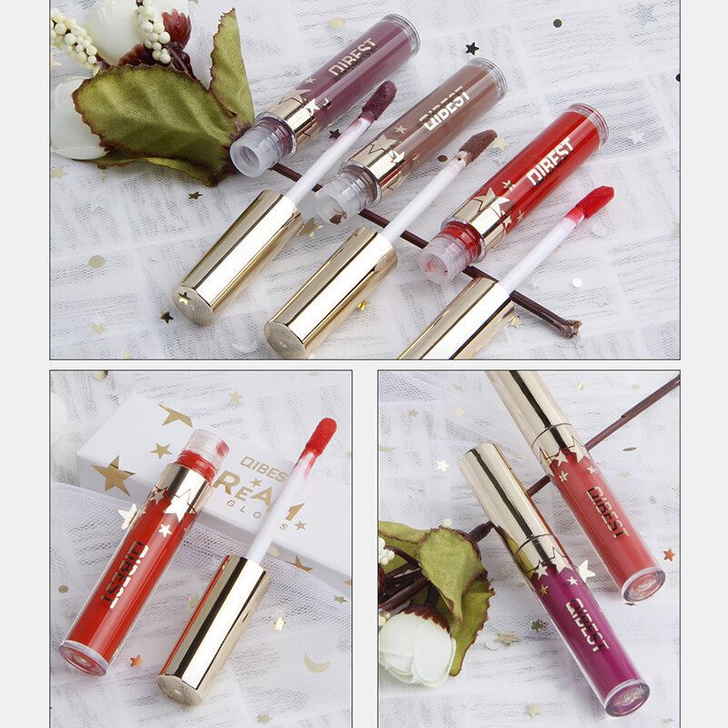 24 Χρώματα Lip Gloss Φορητό Αδιάβροχο Αντικολλητικό Κύπελλο Liquid Lip Glaze Cosmetic