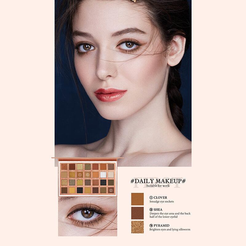 28 Χρώματα Velvet Eyeshadow Palette Portable Waterproof Fine Silky Nude Powder