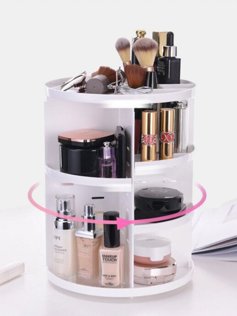 360 Rotating Makeup Organizer Αποσπώμενο Πολυλειτουργικό Κουτί Αποθήκευσης Καλλυντικών