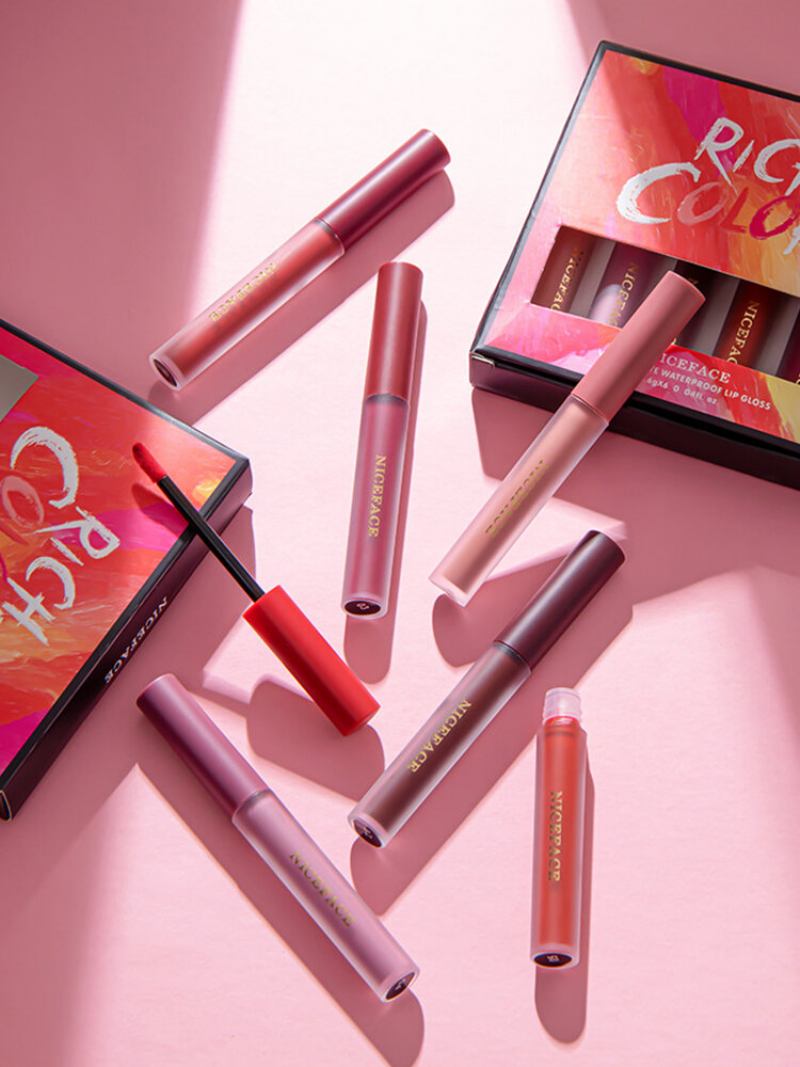 6 Τμχ Σετ Ματ Lip Glaze Velvet Αντικολλητικό Φλιτζάνι Αδιάβροχο Lip Gloss Lip Makeup
