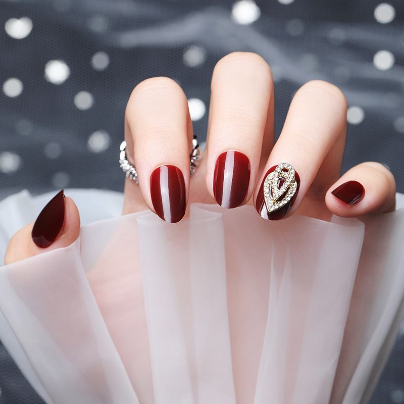 Al0011 Wearing Nail Art Rhinestone Κόκκινο Ψεύτικο Αυτοκόλλητο Μπάλωμα Νυχιών Τελειωμένο Κομμάτι Εργαλείου