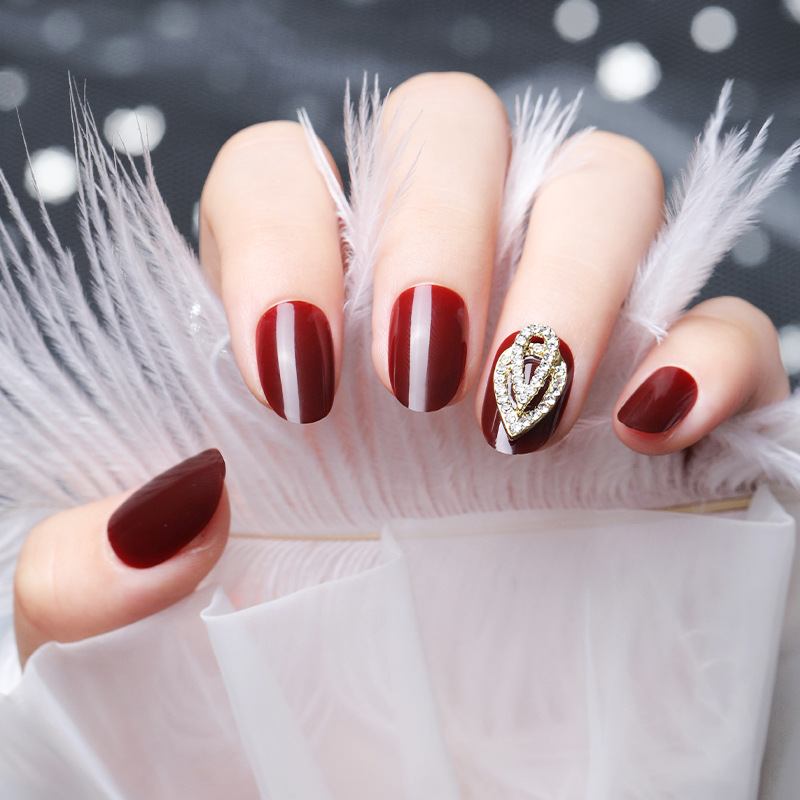 Al0011 Wearing Nail Art Rhinestone Κόκκινο Ψεύτικο Αυτοκόλλητο Μπάλωμα Νυχιών Τελειωμένο Κομμάτι Εργαλείου