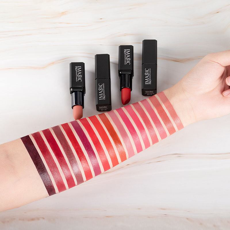 Imagic Matte Velvet Lipstick 16colors Αδιάβροχο Γυμνό Γυαλιστερό Κραγιόν Μεγάλης Διάρκειας